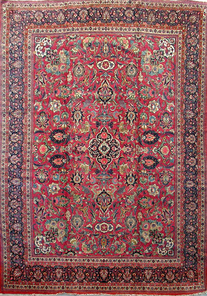 Antique Persian Kashan RugCirca 1920, 9'12', Rug #ka26836