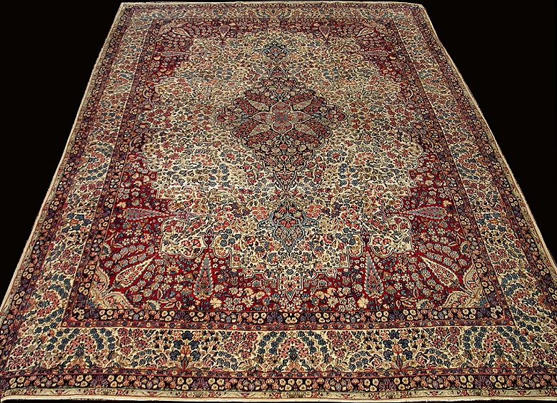 Antique Persian Kirman Lavar RugCirca 1920, 9'9" x 13'7", RN#kr26951