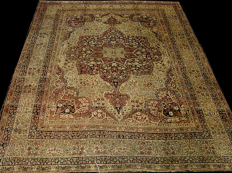 Antique Persian Kirmanshah RugCirca 1880, 9'7" x 11'7", Rug #26949