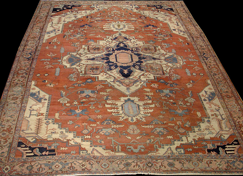 Antique Persian Serapi Area RugCirca 1870. Size 11'7"x14'16", Rug # 26116