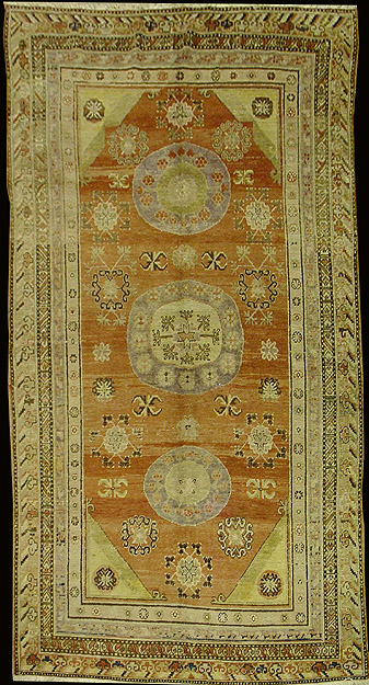 Antique Oriental Khotan RugCirca 1900, Size 10'9"x5'3", Rug # 26152