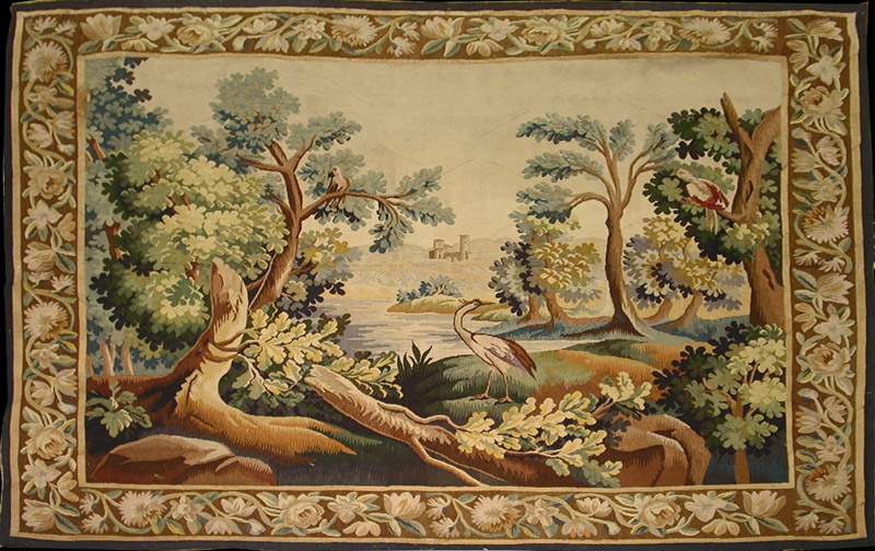 Antique French Tapestry 6'10" x 7'4", Tapestry #Tp28048