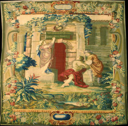 Antique English Wall Tapestry17th century, 6'10" x 9'10" Tapestry #Tp28055