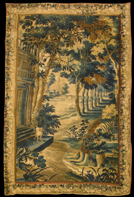Antique Verdure Tapestry17th Century, 5' x 8'10", #Tp28218