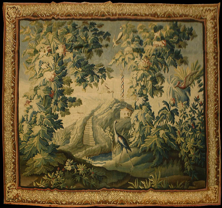 Antique Verdure Tapestry17th Century, 8'7" x 9'7", #Tp28221
