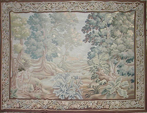 Antique French Tapestry Wall HangingCirca 1900, 12'x9', Tapestry # 26355