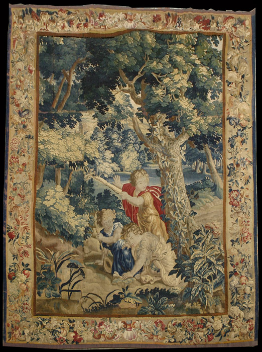 Antique Brussels Tapestry17th century, 7' x 9'10" Tapestry #Tp28062