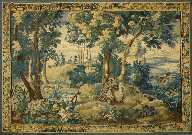 Antique Verdure Tapestry17th century, 6'7" x 10'1" Tapestry #Tp28064