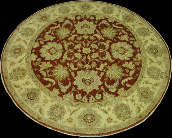 Contemporary Sultanabad Design RugWoven in Pakistan, 8' diameter RN#rp26930
