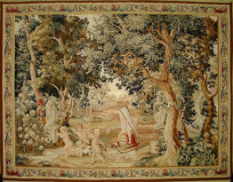 Reproduction of Antique Verdure Tapestry6'4"x 7'7" Tapestry #Tp26892