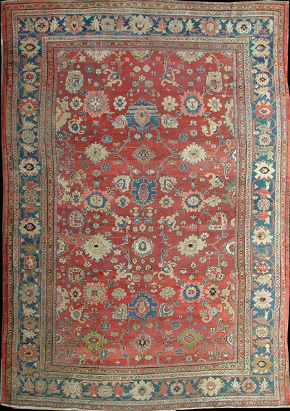 Antique Persian Sultanabad Rug Circa 188010'x13', Rug #26278