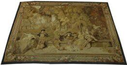 antique 18th century French tapestry, 5'3"x6'6", RN#tp30