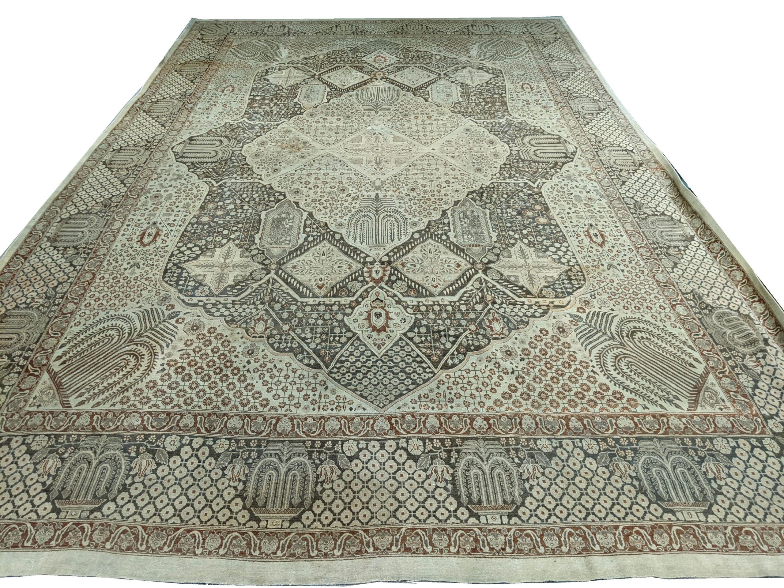 Antique Tabriz Haj'Jalili rug, 13'8 x 21'3, Circa 1880, RN#tb3687