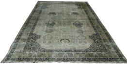 #5082 antique Kerman Laver blue and white wool and cotton.