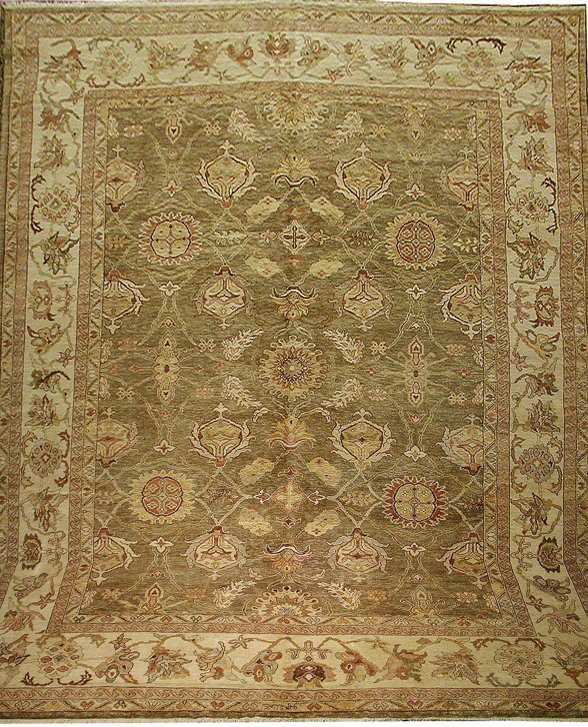 Large Sultanabad style wool area rug with floral border