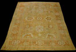 Antique Turkish Oushak Rug <br>8'5" x 9'2", RN# ou28099 circa 1920