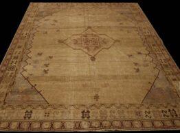 Antique Turkish Oushak Rug <br>8'10" x 10', RN# ou28120 circa 1985